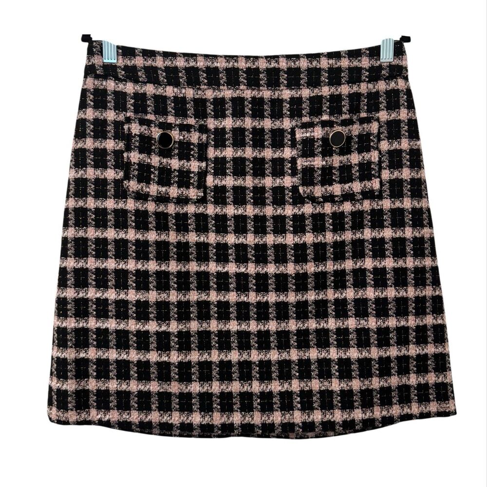 Maison d' Amelie Paris Tweed Mini Skirt Womens 8 Pink Black‎ Clueless Preppy